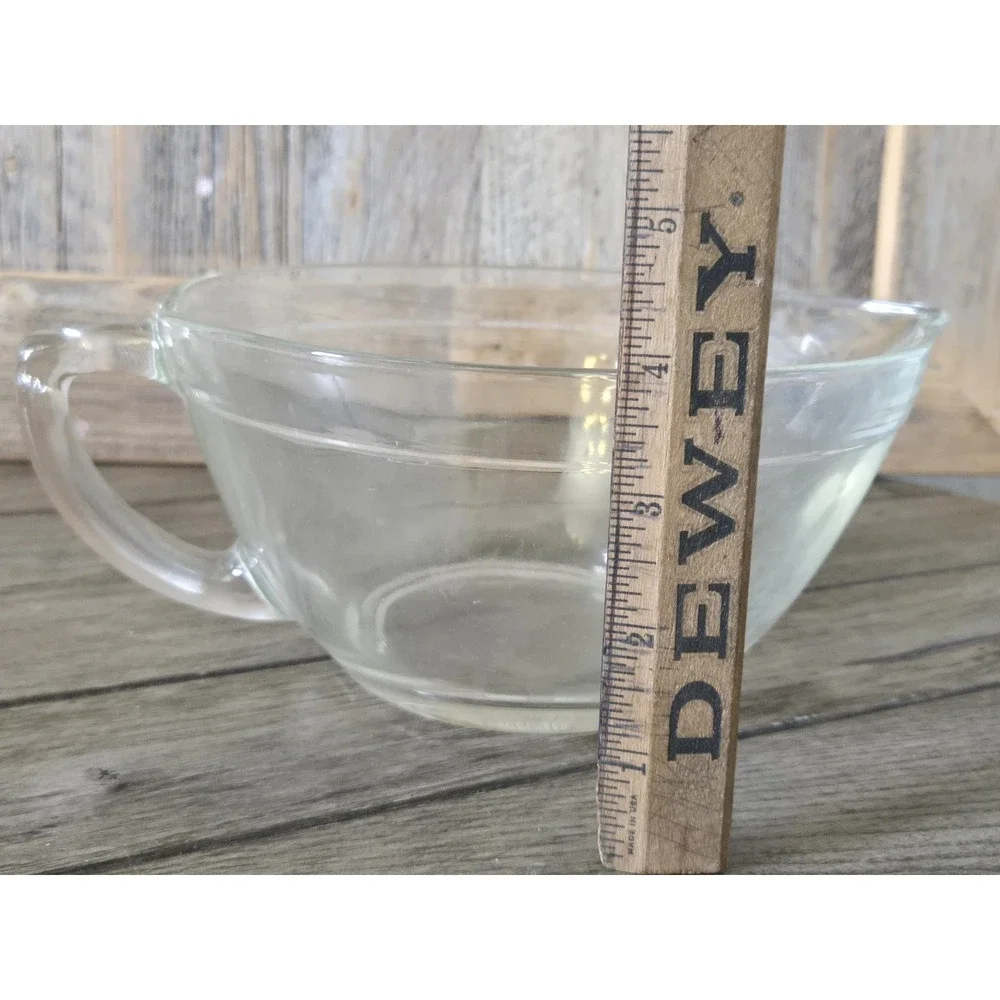 Vintage Clear Glass Batter Mixing Bowl W/Spout & Handle 7.5